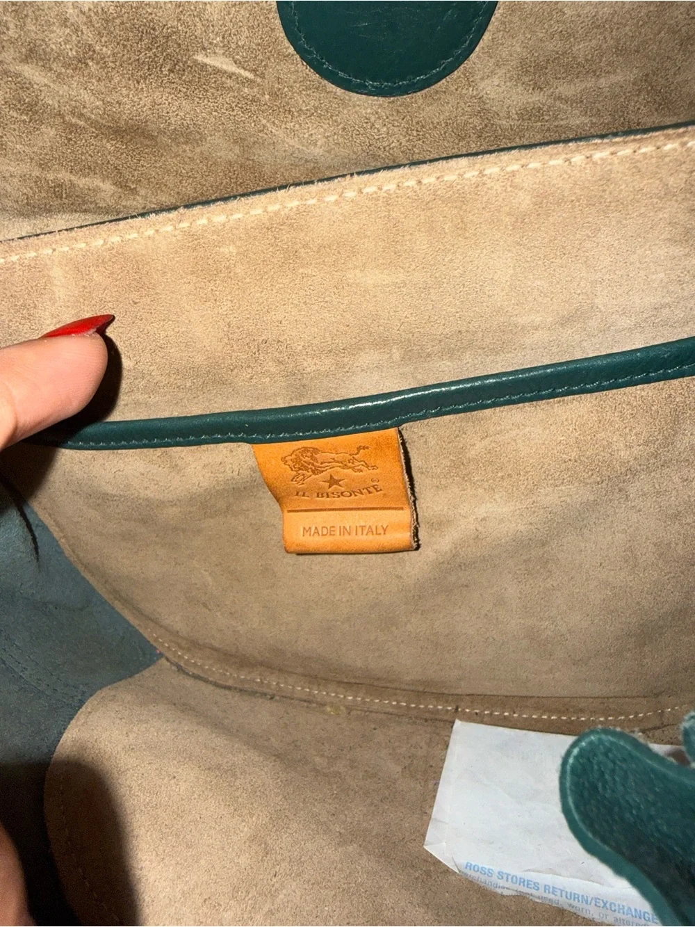 Classic Il Bisonte Leather Saddle Shoulder Bag in Teal